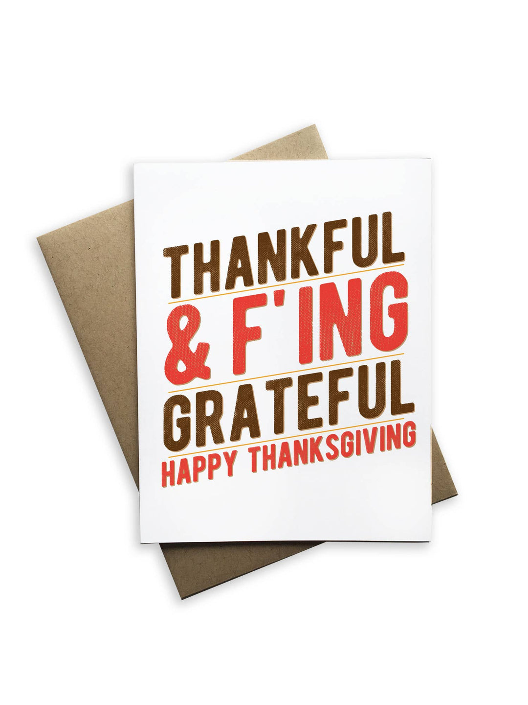 Thankful & F'ing Grateful Happy Thanksgiving Notecard