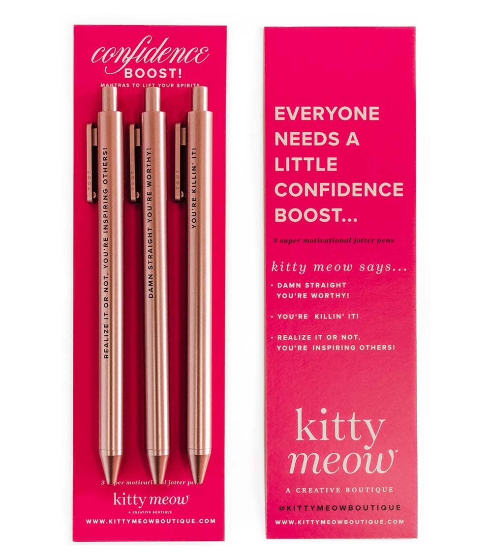 Confidence Boost Pen Set - 3 Rose Gold Jotter Pens (LEFT HANDED)