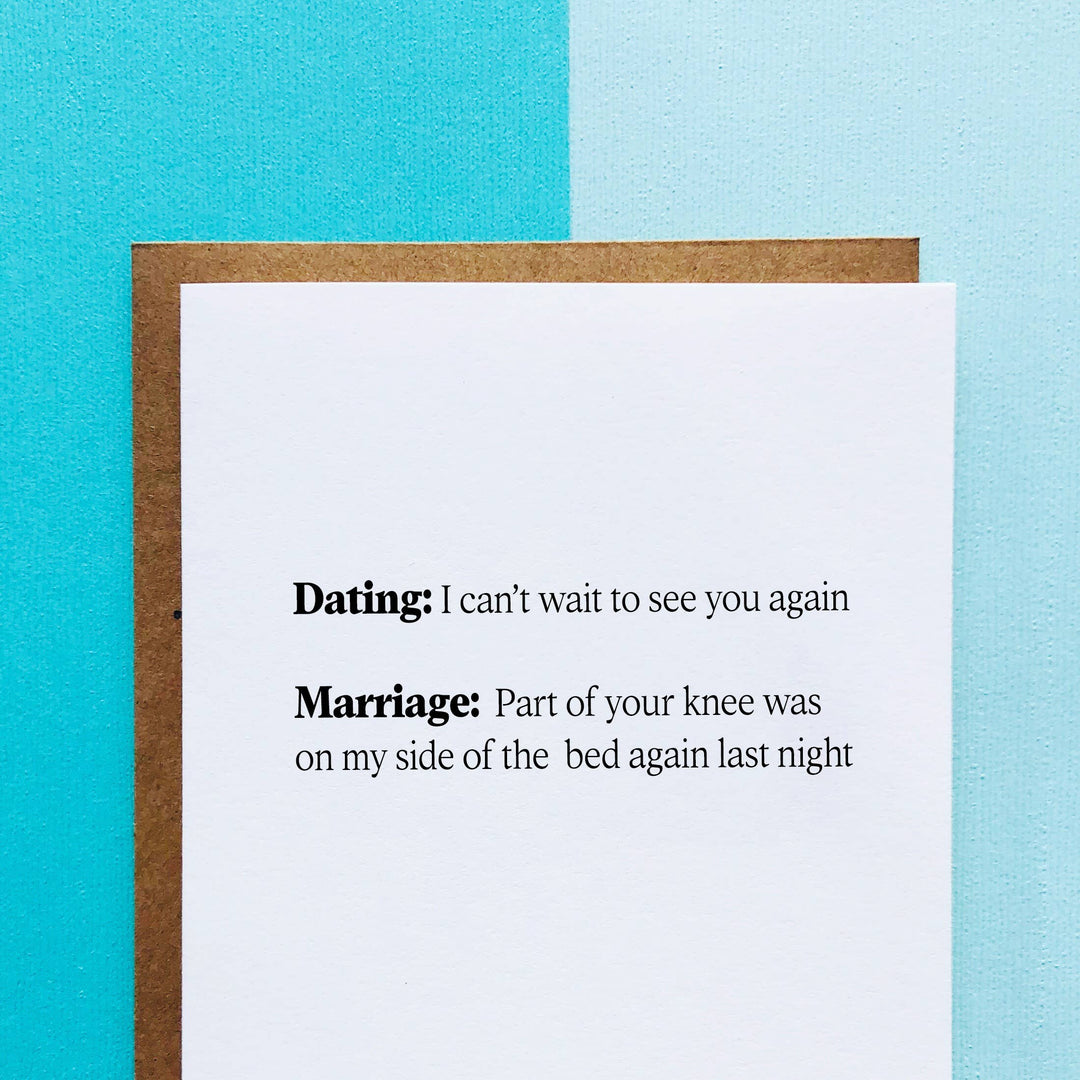 Dating vs Marriage Funny Valentines Day / Anniversary Card