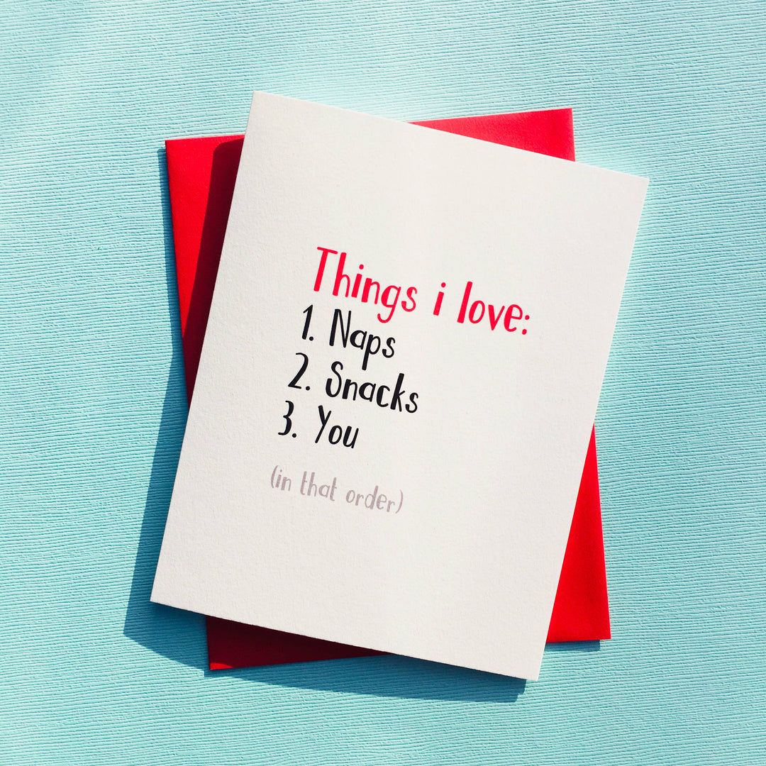 Things I Love Valentine Card