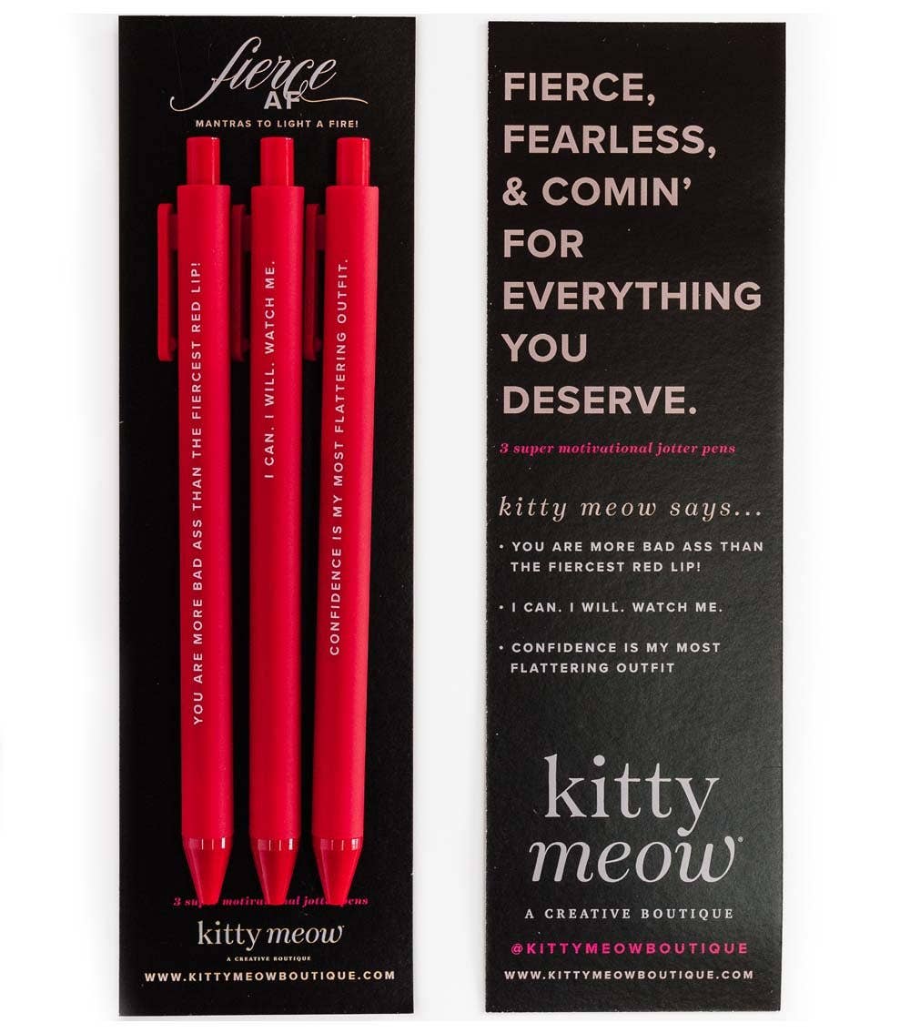 Fierce AF Pen Set - 3 Red Jotter Pens (LEFT HANDED)